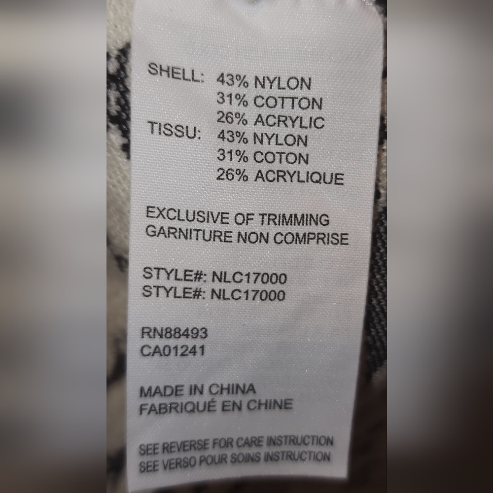 BNCI Boundless North Free Spirit Cardigan Wrap L Jacket White Black - Picture 4 of 9